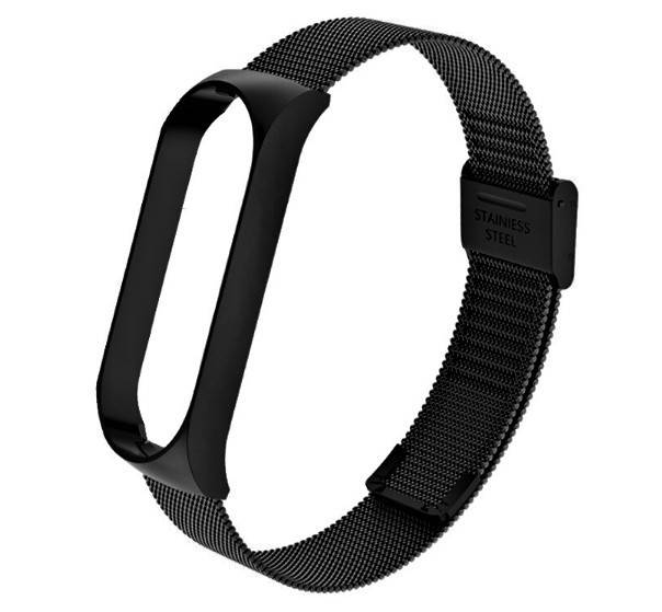 

Ремешок для Xiaomi Mi Band 5 / 6, миланская петля (КРУПНАЯ - УЛУЧШЕННАЯ ). Черный цвет