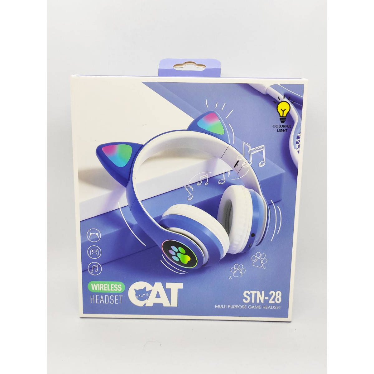 

Беспроводные Bluetooth наушники Cat Ear STN-28 со светящимися ушками Синие, Синий