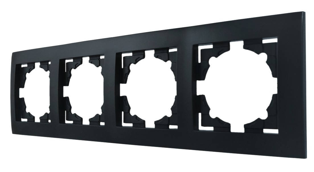 

Рамка четырехместная серия IDEAL BLACK ТМ"MARSHEL"