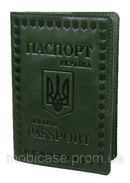 

Обложка для паспорта VIP (хамелеон зеленый) тиснение "UKRAINE"