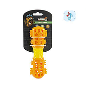 Іграшка гумова для собаки мультифункціональна Кістка з пищалкою AGrizZzly AnimAll 18,7х6х4,2 см