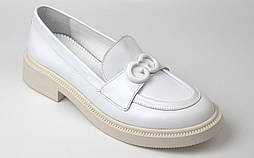 Білі лофери мокасини мокасини шкіряні жіноче взуття повсякденне Cosmo lOfEr Gu White