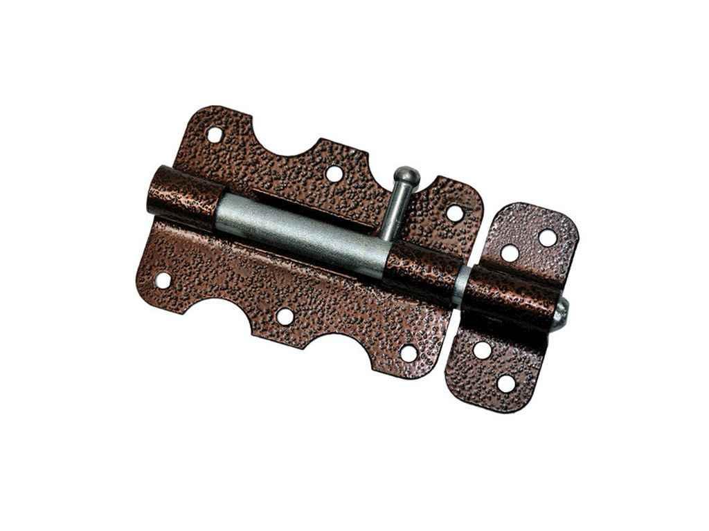 Шпінгалет для дверей/хвіртки/вікон круглий 115*65мм мідний антик 100 ТМ БєМаС BP, фото 1