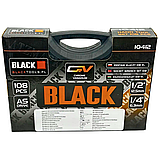 Набір інструментів 108 шт Black Tools Набір ключів у противоударному кейсі Універсальний набір ключів, фото 4
