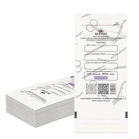 Крафт-пакети Дизайнер 75 x 150 мм для стерилізації з індикатором (100 шт.уп) Білий