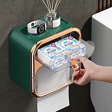 Настінний тримач туалетного паперу Toilet Paper Holder GREEN (метал, антикорозійне покриття), фото 3