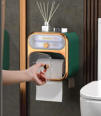Настінний тримач туалетного паперу Toilet Paper Holder GREEN (метал, антикорозійне покриття), фото 4