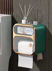 Настінний тримач туалетного паперу Toilet Paper Holder GREEN (метал, антикорозійне покриття), фото 5