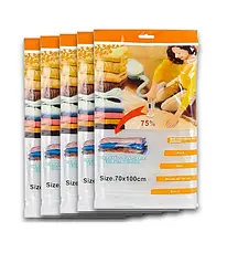 Вакуумний пакет для зберігання речей VACUM BAG Sanasia 70 × 100 см (1 шт., багаторазовий), фото 3