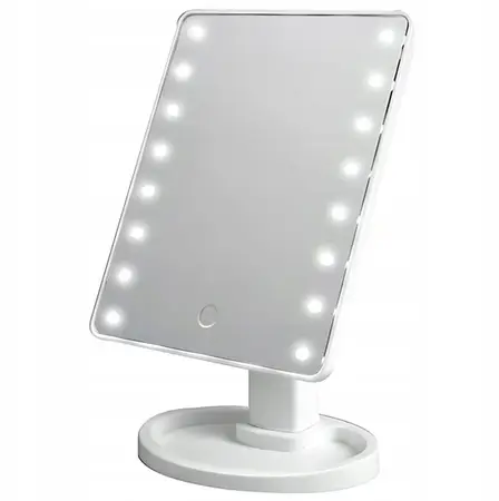 Настільний візаж-дзеркало Large 16 LED Mirror (21,5 × 17 см, сенсорне регулювання, білий), фото 1