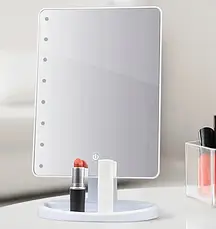 Настільний візаж-дзеркало Large 16 LED Mirror (21,5 × 17 см, сенсорне регулювання, білий), фото 5
