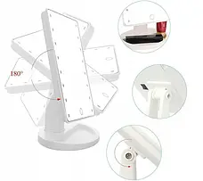 Настільний візаж-дзеркало Large 16 LED Mirror (21,5 × 17 см, сенсорне регулювання, білий), фото 6