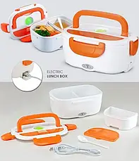 Електричний ланчбокс із підігрівом Electric Lunch Box 1,05 л (220 В, 40 Вт, герметичний, ложка в кришці), фото 4