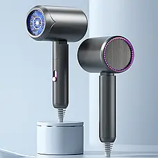 Фен складаний з іонізацією Air Blower 1800 Вт, 3 швидкості, холодне повітря, сірий, фото 5