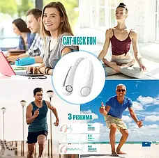 Мінівентилятор для шиї, безшумний спортивний вентилятор, NECK COOLER, фото 6