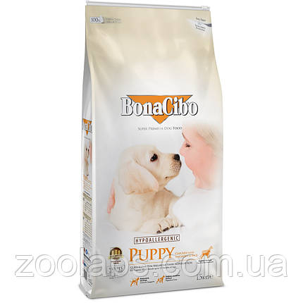 Bonacibo Puppy Chicken & Rice With Anchovy | Корм для цуценят курка з рисом та анчоусами 3 кг, фото 1