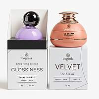 Набір Bogenia: Тональний крем кушон Velvet СС Cream + База під макіяж Glossiness Smoothing Primer