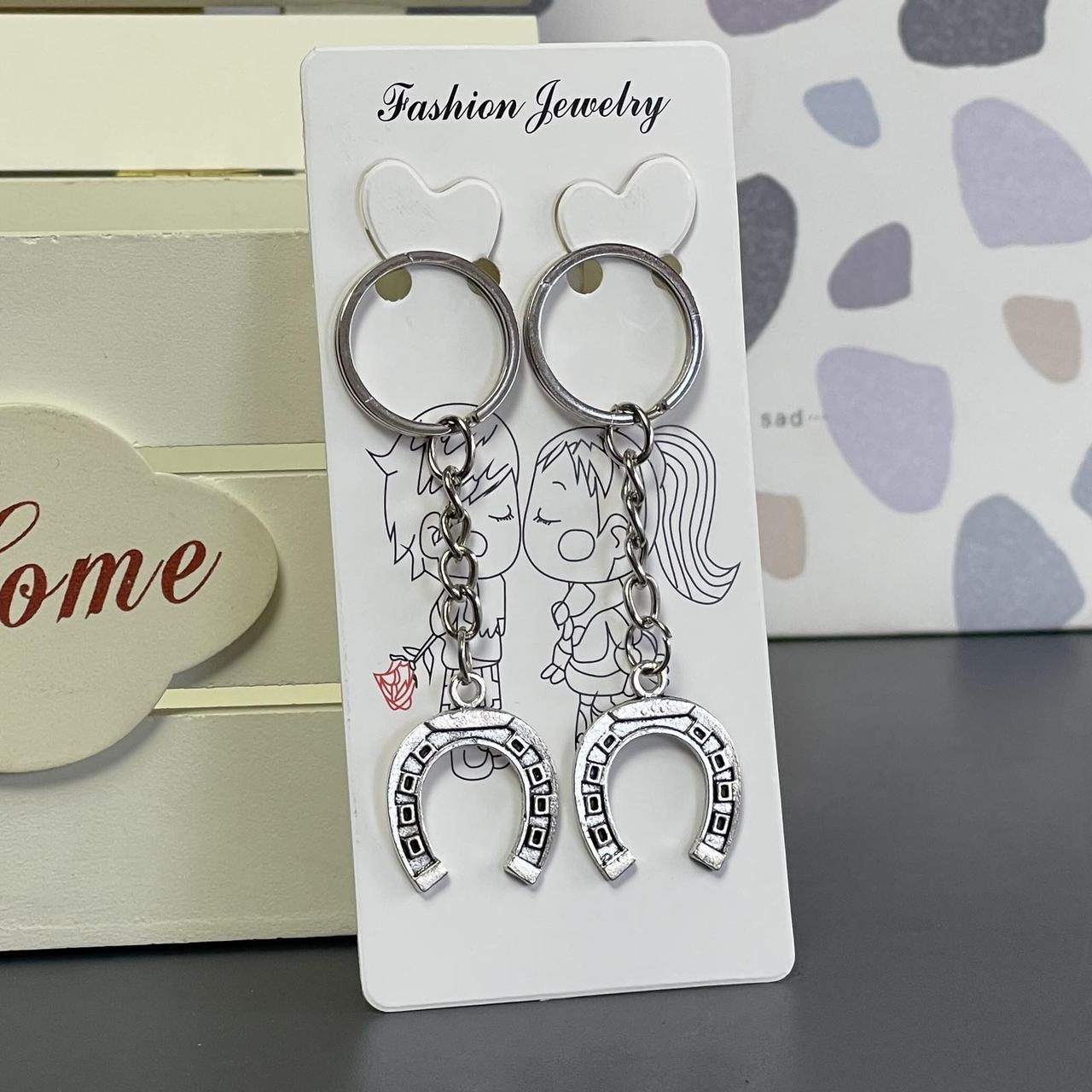 Брелок подвійний "Підкови", металевий, Брелок парный "Подковы", фото 1