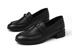 Літні туфлі класичні лофери шкіряні балетки жіноче взуття повсякдене Cosmo lOfY Classic Leather Black