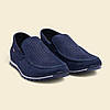 Чоловічі літні туфлі, шкіряні мокасини сині (натуральна шкіра перфорація) літо, розмір 40 41 42 43 44 45, фото 6