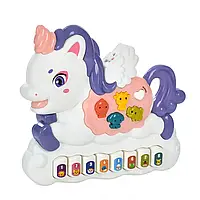 Дитяче Піаніно Єдиноріг світло, звук, мелоії, ноти, в коробці (855-113 A)