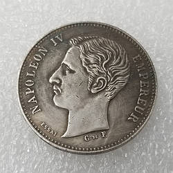 Сувенір Пробна монета 5мальсів 1874 роки. Франція Наполеон 4