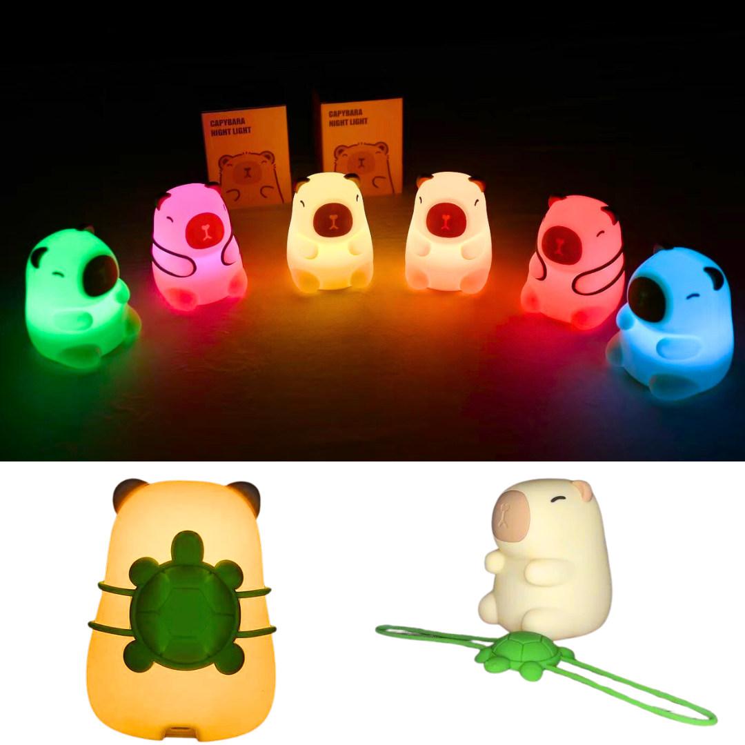 Нічник дитячий силіконовий Капібара (заряджання від USB) змінює кольори NoZB-735, фото 1
