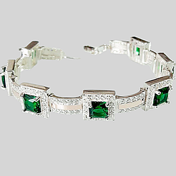 Срібний браслет з золотими пластинами