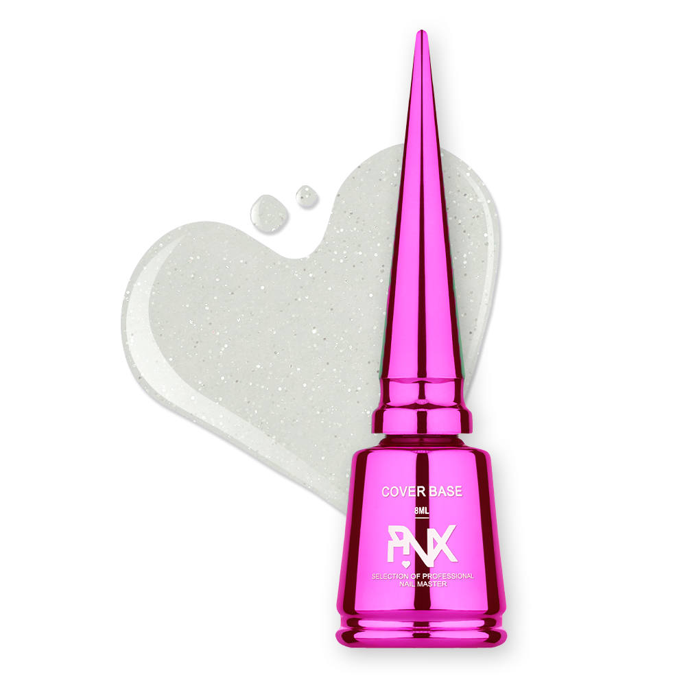 Камуфлююча база Pinx Cover Base Cristal Magic No001, 8 мл (молочний з блискітками)
