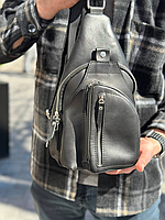 Чоловіча шкіряна сумка SLING чорна