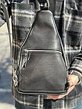 Чоловіча шкіряна сумка SLING чорна, фото 3