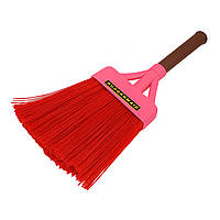 Віник пластиковий під кий синтетичний для прибирання приміщень і підмітання підлоги 45x20 см Туреччина Рожевий