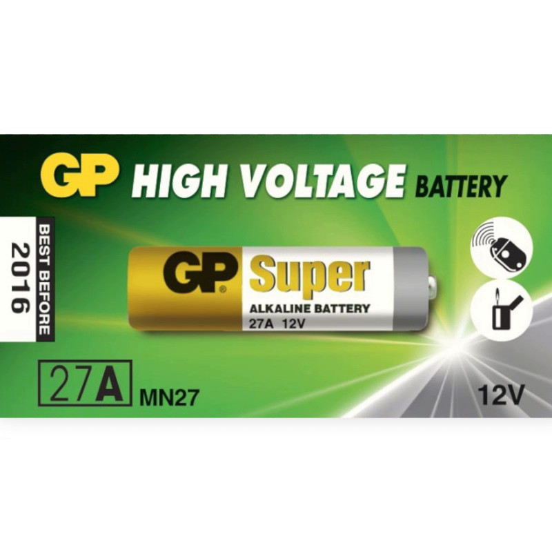 Батарейка "А 27" лужна 12V мікропальчик GP HighVoltage Alkaline блістер (у брелок сигналки), фото 1