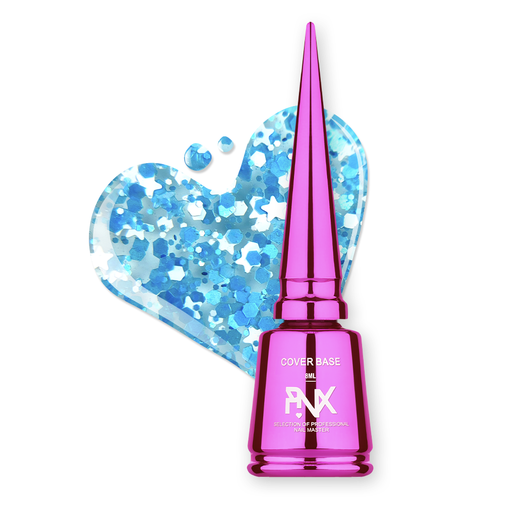 Камуфлююча база Pinx Cover Base Starlight No003, 8 мл (сині конфеті)