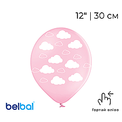 Принт 189 BELBAL-ББ 12" Хмари на рожевому