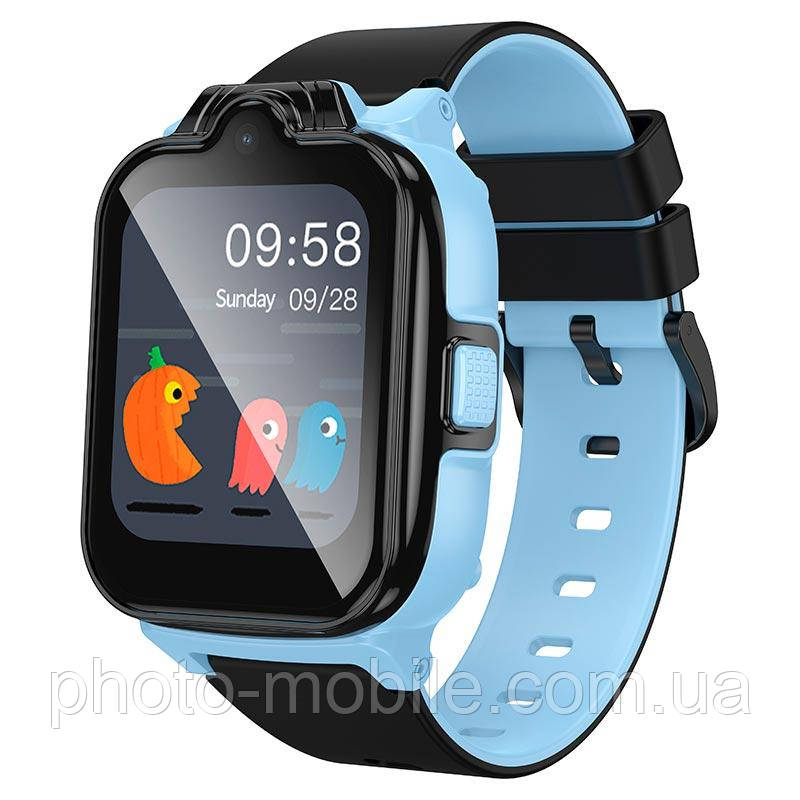 Смарт-годинник HOCO 4g children phone-watch Y104 |1.69", 4G video call, hd camera, GPS/WiFi| Blue/Black