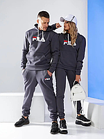 Стильний спортивний костюм унісекс двонитка колір сірий чоловічий жіночий