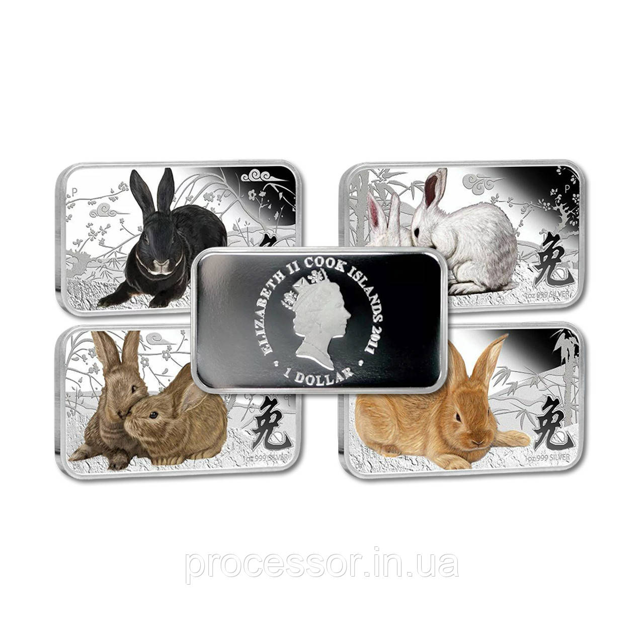 Колекція інвестиційних срібних монет Островів Кука 2011 року, Східний календар: Рік кролика, фото 1