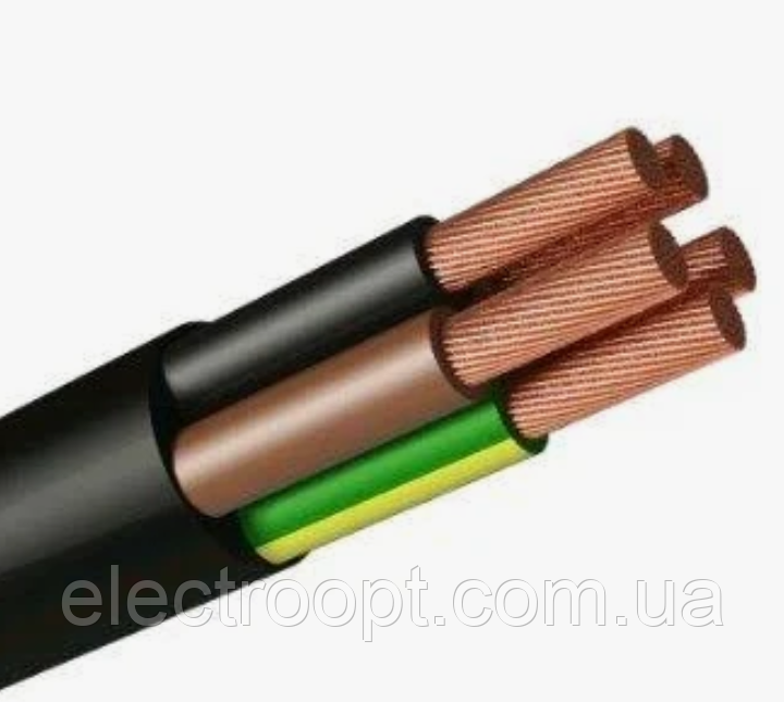 Кабель КГ 5х2,5 мідь, гнучкий, прогумований (ріжеться раз на 5 м) Одесса Каблекс