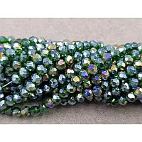 Кришталь 4мм темно-зелений прозорий АВ (+-120шт)