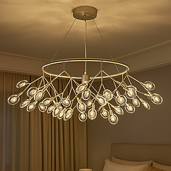 Люстра Світлячки підвісна Diasha цоколь G4 ламп 45 шт колір Срібло Y887-45C SL