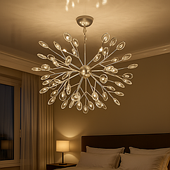 Люстра світлячки з прозорими плафонами Diasha цоколь G4 ламп 45 шт колір Срібло 887-45C SL