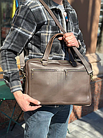 Шкіряна сумка портфель CAMERON_L коричнева