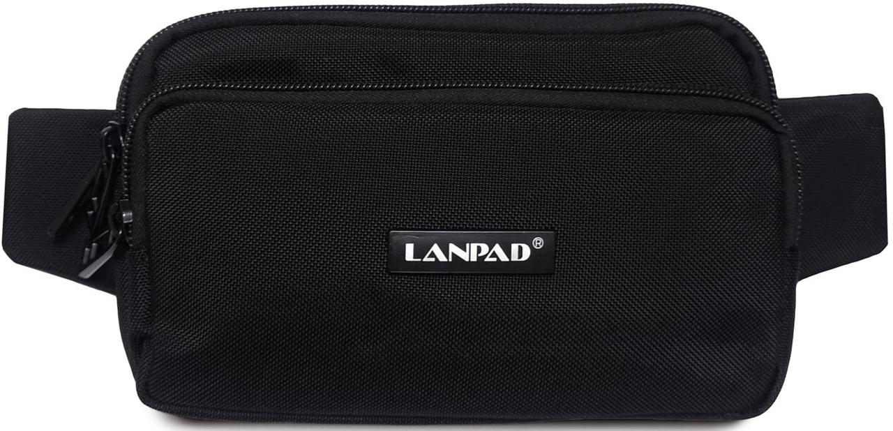Сумка Lanpad на пояс чоловіча чорна