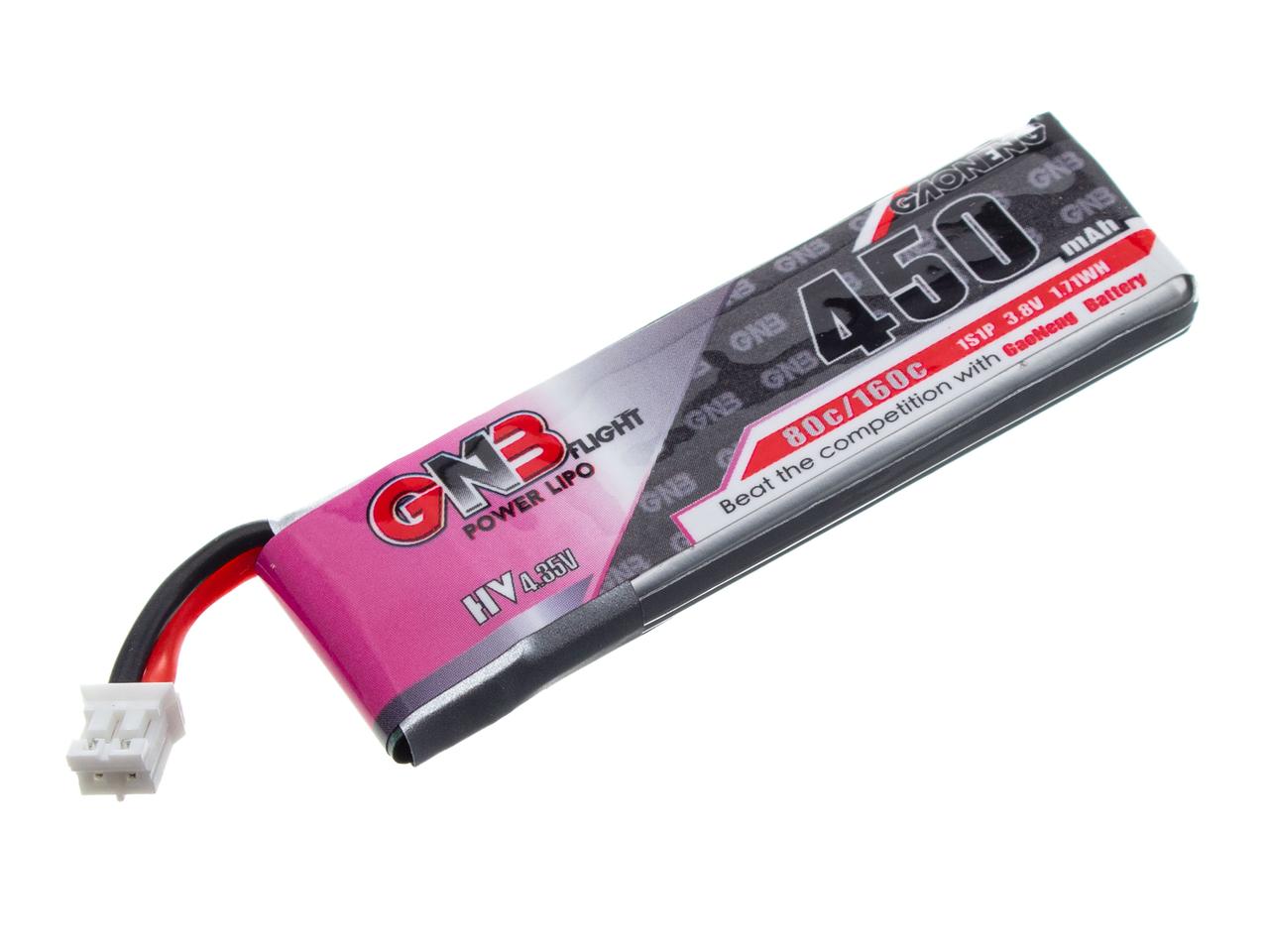 LiHV акумулятор для квадрокоптерів: Gaoneng GNB HV 450 mAh 1S 80C