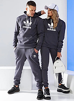 Стильний спортивний костюм унісекс двунитка  колір сірий чоловічий жіночий