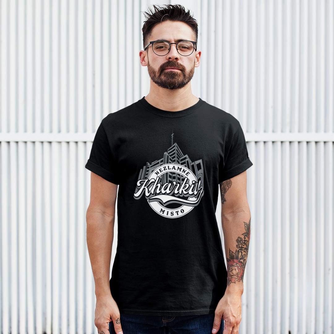 Футболка унісекс Kharkiv Nezlamne Misto (Харків Незламне Місто) XS чорний, фото 1