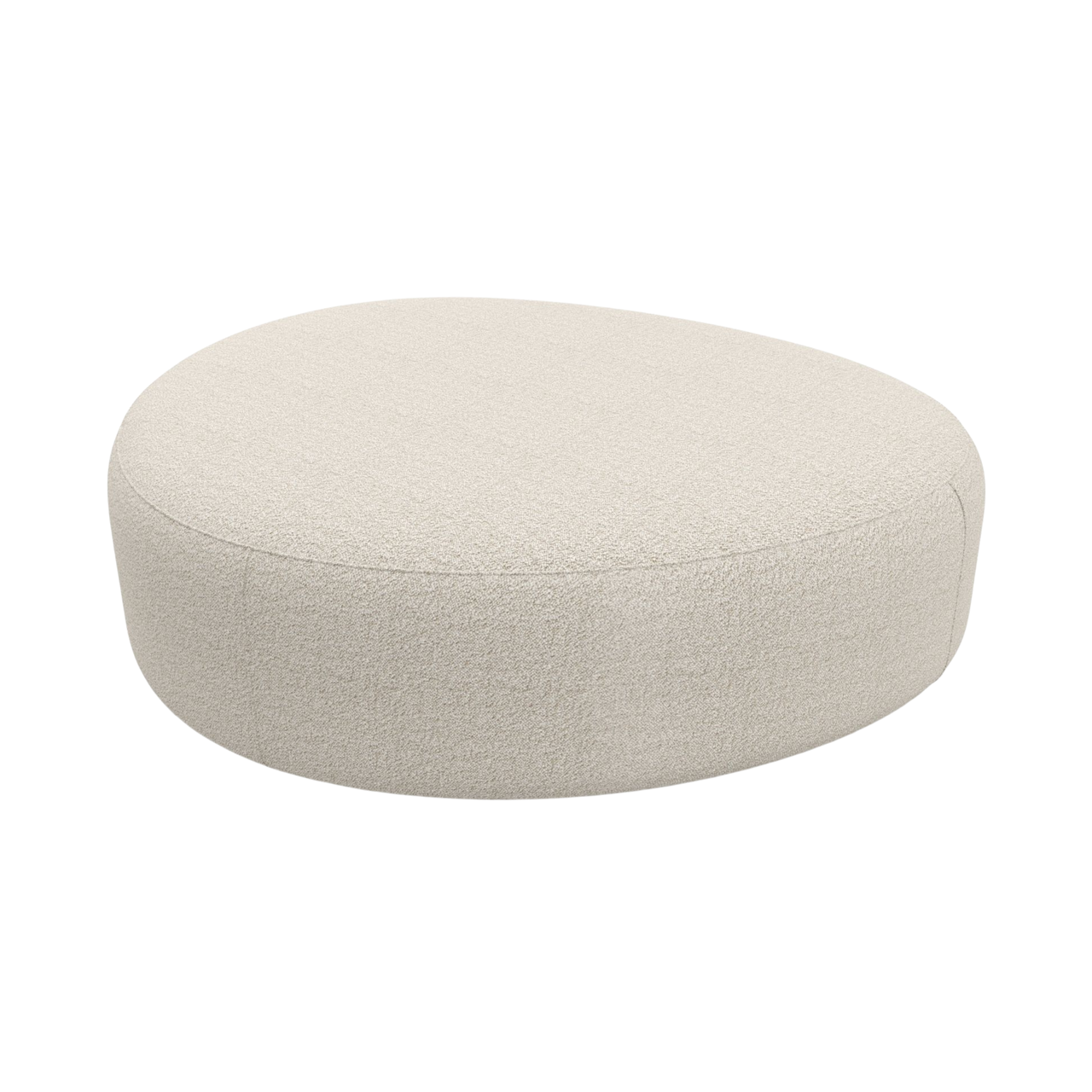 Пуф у формі каменю великий мінімалізм букле MeBelle MIND-STONE 145х120 см у вітальню, спальню, молочний бежевий колір