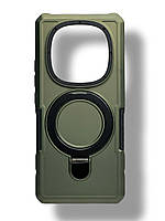 Протиударний чохол Pivot для Xiaomi Redmi Note 14 Pro 5g з кільцем підставкою хакі