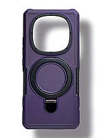 Протиударний чохол Pivot для Xiaomi Redmi Note 14 Pro 5g з кільцем підставкою фіолетовий
